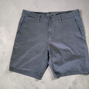 RVCA Shorts Mens 33 Dark Blue Hybrid Chino Walkshorts Stretch Casual Surf Skate